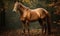 photo of American Saddlebred horse in its natural habitat outdoors. Generative AI