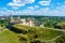 Photo of ancient stone castle with many hight towers in Kamyanets-Podilsky