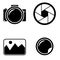 Photo art icon vector set. camera illustration sign collection. lens symbol.