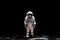 Photo of an astronaut in the black darkness Generative AI