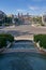 Photo of the Avenida Reina Maria Cristina in Barcelona square Spain taken on foot from the fountains of Montjuich