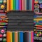 Photo Back to school supplies background assorted educational tools displayed