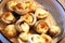 Photo background delicious mushrooms with cheese