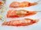 Photo background with macro of delicious large tasty shrimp