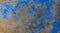 photo background, texture of old rusty iron, worn peeling paint blue. space for text