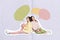 Photo banner minimal collage funny young small school friends together sitting speaking dialogue phrases chatterbox