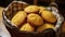 A Photo of a Basket of Freshly Baked Cornbread Muffins