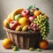 A photo of a basket of various kinds of fruits by generative AI
