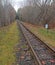 Photo of a beautiful abandoned railway in the depths of the forest