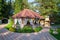 Photo of the beautiful pergola among trees