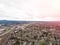 A photo of Beaverton, Oregon, USA, at sunset, a suburb. A photo from a height at sunset or sunrise. Design background