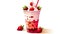 Photo boba drink in a tall plastic cupstrawberr Generate AI