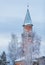 Photo of brick mosque in the Tyumen region, Russia, winter la