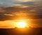 Photo of a brightly beautiful sunset with clouds