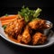 The photo of Buffalo wings plate