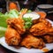 The photo of Buffalo wings plate