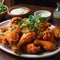 The photo of Buffalo wings plate