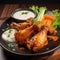 The photo of Buffalo wings plate