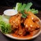 The photo of Buffalo wings plate