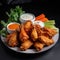 The photo of Buffalo wings plate