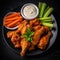 The photo of Buffalo wings plate