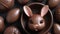 Photo Of A Bunnyshaped Chocolate Confectionery, Easter. Generative AI