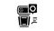 photo camera flash repair glyph icon animation