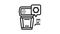 photo camera flash repair line icon animation