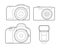 Photo camera flash silhouette icons