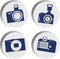 Photo camera Four icons.Vector imagefor