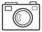 Photo camera icon. Analog photography device in linear style