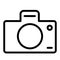 Photo camera line icon. Photography vector illustration isolated on white. Electronics outline style design, designed