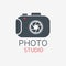 Photo camera logo. Photo Studio concept. Vector logotype template