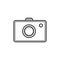 Photo camera outline vector. Cheap photo camera outline sign eps10.