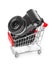 Photo camera in shopping cart