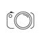 Photo camera sign - thin line- stock photo