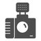 Photo camera solid icon. Photography vector illustration isolated on white. Shutter glyph style design, designed for web