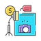 photo camera and studio rental color icon vector illustration