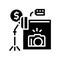 photo camera and studio rental glyph icon vector illustration