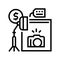 photo camera and studio rental line icon vector illustration