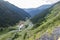 Photo of capra peak and famous winding road in fagaras mountains at sunset