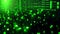 This photo captures a vivid green and black background filled with an abundance of dots, Binary code with different shades of