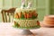 Photo of a carrot cake adorned with adorable bunny