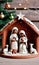Photo Of Christmas Handmade Clay Nativity Scene. Generative AI