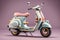 Photo Classic Vespa Motocycle in pastle Color, Generative Ai