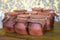 Photo of clay brown honey pots