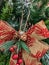 Photo close-up Christmas composition Christmas toys on the Christmas tree