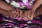 Photo closeup of african american hands intertwined in gesture of love and affection