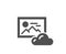 Photo cloud simple icon. Images cloud data sign. Vector