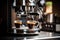 Photo of coffee being poured into an espresso machine